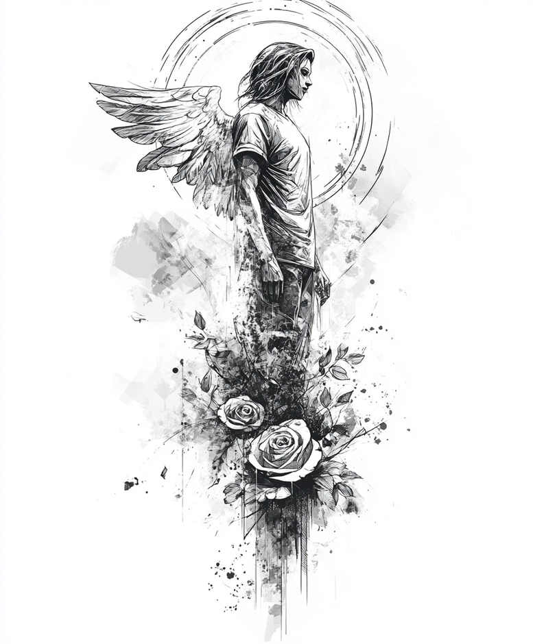 angel tattoo design ideas Realism textured skin spiritual guide for inner arm