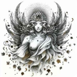 angel tattoo design ideas Realism detail accuracy spiritual protector for calf