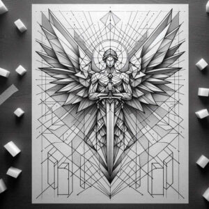 angel tattoo design ideas layered fill spiritual protector for ribs