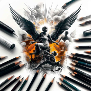 angel tattoo design ideas displaced objects spiritual protector for upper arm