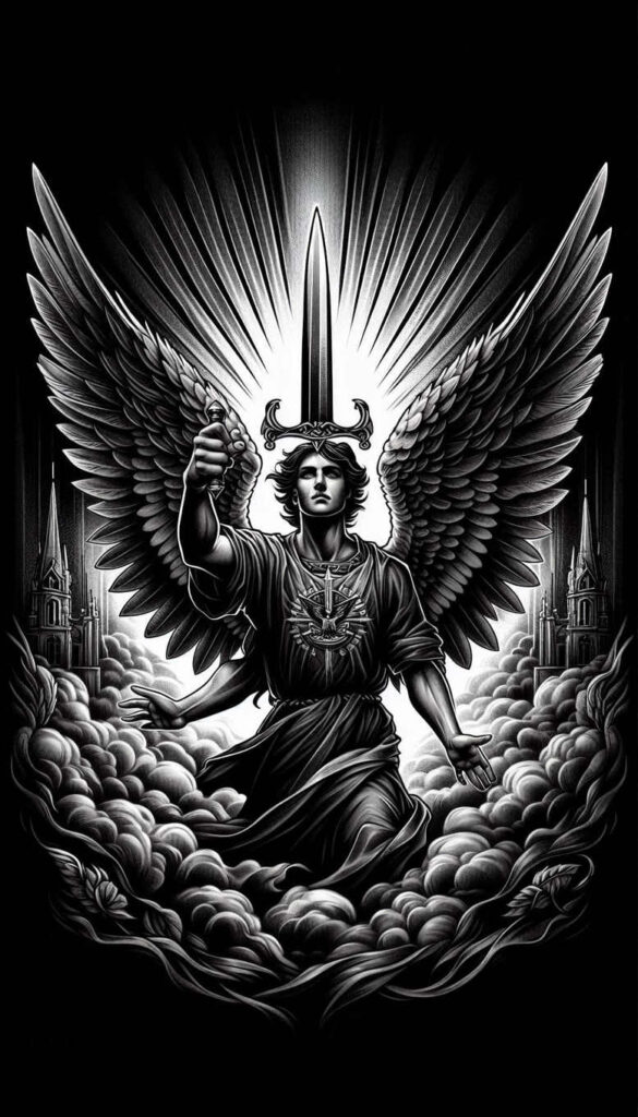 angel tattoo design ideas Surrealism enigmatic visuals transcendent for biceps