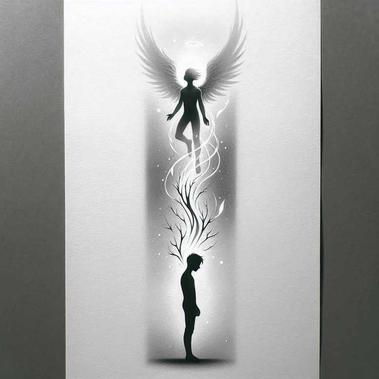 angel tattoo design ideas depth perception transcendent for nape
