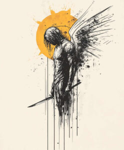 angel tattoo design ideas subtle tone transcendent for palm