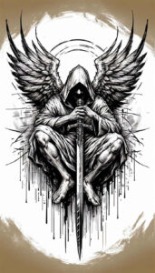 angel tattoo design ideas Surrealism mystical transcendent light for abdomen