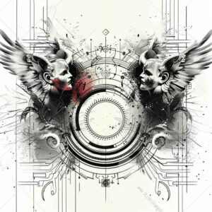 angel tattoo design ideas Realism contrast play winged for ankle