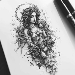angel-tattoo-designs-ideas-ai-generated--gentle-shadow-spiritual-for-palm
