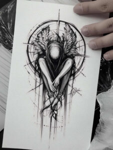 angel-tattoo-designs-ideas-ai-generated--layered-fill-heavenly-host-for-foot