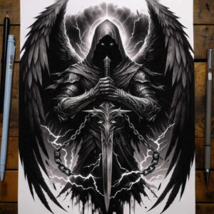 angel-tattoo-designs-ideas-ai-generated--layered-fill-holy-guardian-for-foot