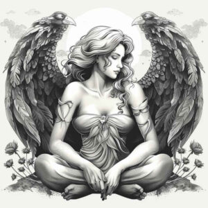 angel-tattoo-designs-ideas-ai-generated--realism-skin-realism-heavenly-host-for-ankle