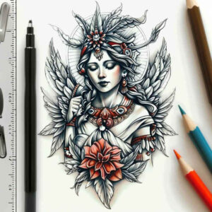 angel-tattoo-designs-ideas-ai-generated--realistic-texture-holy-aura-for-toe