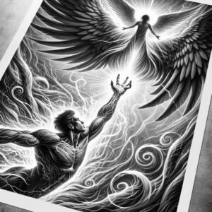 angel-tattoo-designs-ideas-ai-generated--surrealism-abstract-forms-holy-light-for-back-of-neck