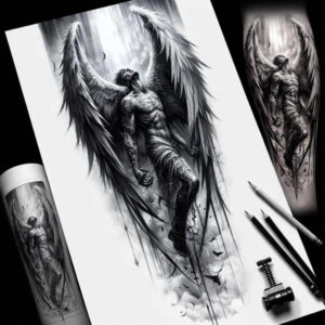 angel-tattoo-designs-ideas-ai-generated--surrealism-metamorphosis-angelic-spirit-for-shin