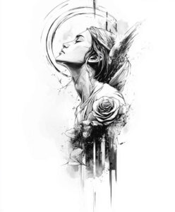 angel-tattoo-designs-ideas-ai-generated--surrealism-unreal-heavenly-shield-for-forearm