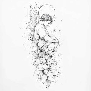 angel-tattoo-designs-ideas-ai-generated--surrealism-whimsical-divine-messenger-for-heel