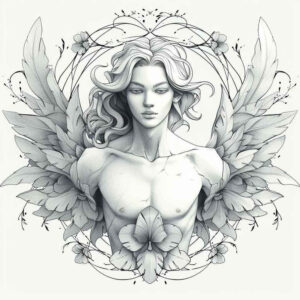warrior-angel – tattoo design ideas free ai generated – realism-visual-truth – for-collarbone – Gallery: angel-inkby-ai