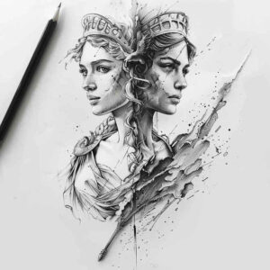 aphrodite-goddess – tattoo design ideas free ai generated – neotraditional-modern-classic – for-neck – Gallery: aphrodite-inkby-ai