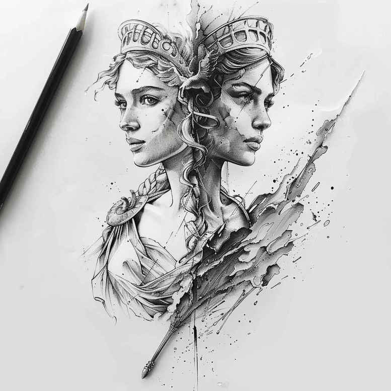 aphrodite-goddess – tattoo design ideas free ai generated – neotraditional-modern-classic – for-neck – Gallery: aphrodite-inkby-ai