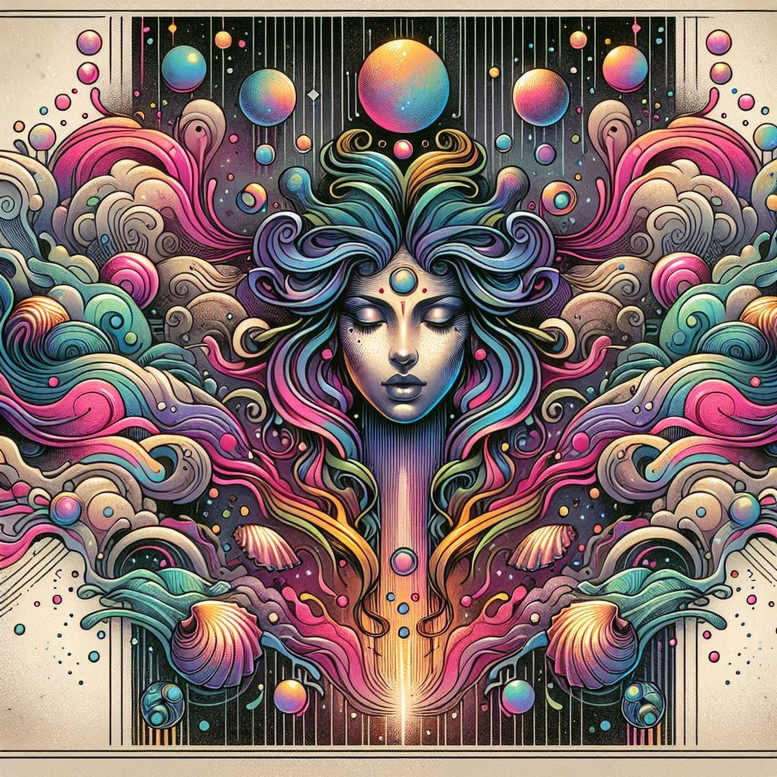 celestial-goddess – tattoo design ideas free ai generated – realism-smooth-gradients – for-temple – Gallery: aphrodite-inkby-ai