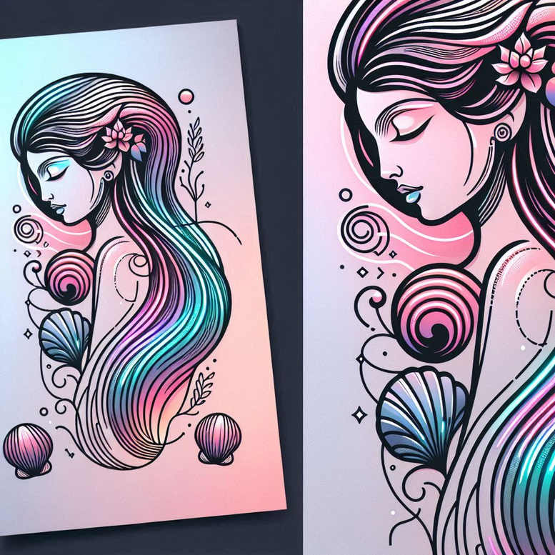 divine-charm – tattoo design ideas free ai generated – neotraditional-subtle-tone – for-upper-thigh – Gallery: aphrodite-inkby-ai