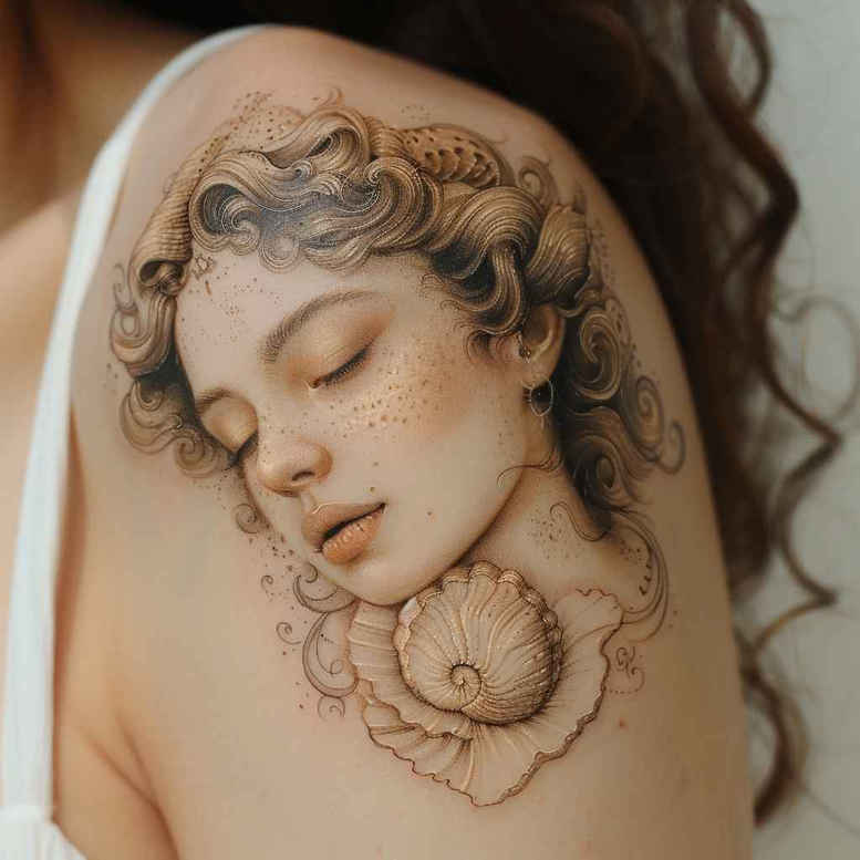 divine-feminine – tattoo design ideas free ai generated – surrealism-ethereal-textures – for-arm – Gallery: aphrodite-inkby-ai