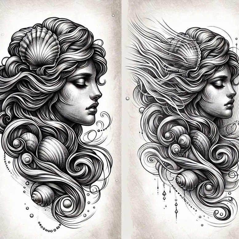 floral-goddess – tattoo design ideas free ai generated – neotraditional-refined-detail – for-upper-back – Gallery: aphrodite-inkby-ai