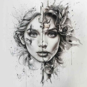 floral-goddess – tattoo design ideas free ai generated – realism-textured-light – for-thigh – Gallery: aphrodite-inkby-ai
