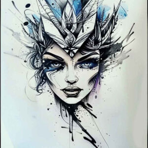 goddess-of-affection – tattoo design ideas free ai generated – surrealism-disorienting – for-scapula – Gallery: aphrodite-inkby-ai