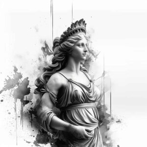 goddess-of-bliss – tattoo design ideas free ai generated – neotraditional-layered-fill – for-upper-thigh – Gallery: aphrodite-inkby-ai