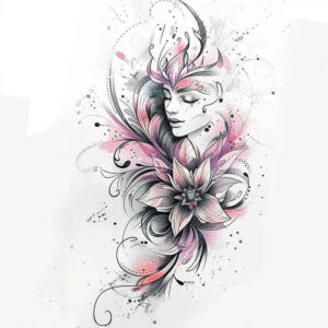 goddess-of-devotion – tattoo design ideas free ai generated – neotraditional-intricate-shading – for-nape – Gallery: aphrodite-inkby-ai