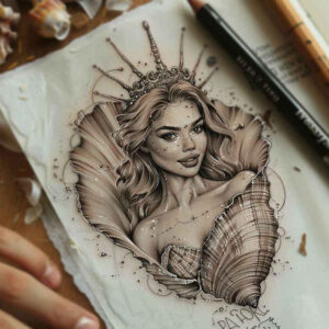 goddess-of-devotion – tattoo design ideas free ai generated – surrealism-abstract-forms – for-ankle – Gallery: aphrodite-inkby-ai
