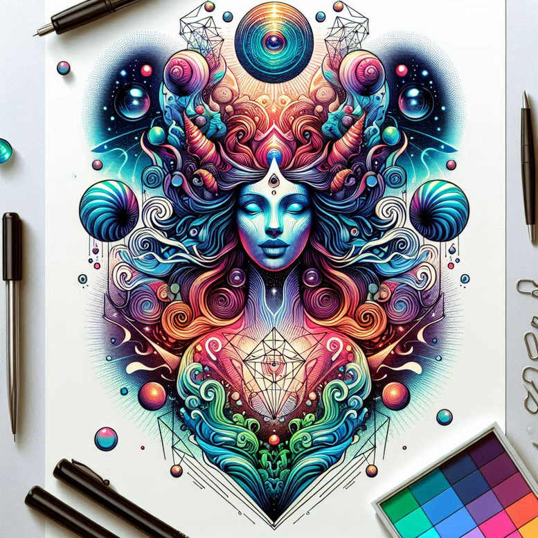 goddess-of-enchantment – tattoo design ideas free ai generated – surrealism-ambiguous-space – for-wrist-side – Gallery: aphrodite-inkby-ai