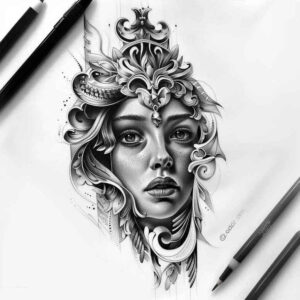 goddess-of-grace – tattoo design ideas free ai generated – realism-sharp-focus – for-wrist-side – Gallery: aphrodite-inkby-ai