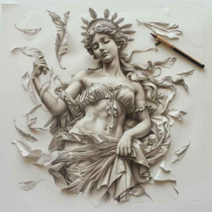 goddess-of-love – tattoo design ideas free ai generated – realism-color-precision – for-upper-back – Gallery: aphrodite-inkby-ai
