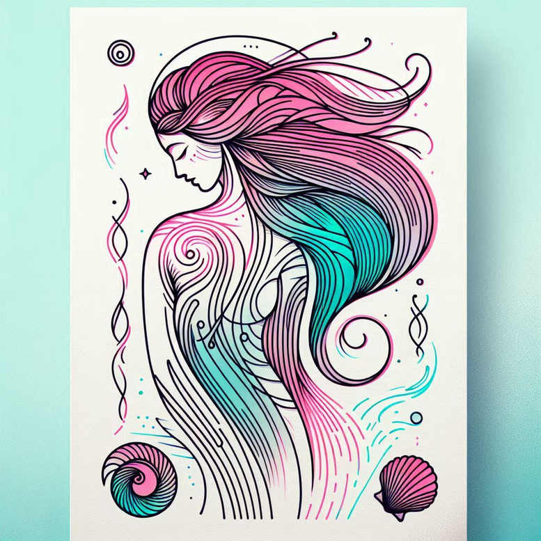 goddess-of-magnetism – tattoo design ideas free ai generated – neotraditional-enhanced-shading – for-temple – Gallery: aphrodite-inkby-ai
