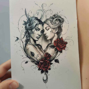 goddess-of-pleasure – tattoo design ideas free ai generated – realism-seamless-blend – for-sternum – Gallery: aphrodite-inkby-ai