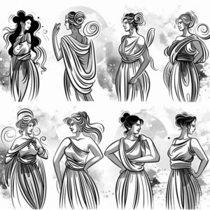 goddess-of-romance – tattoo design ideas free ai generated – neotraditional-rich-shading – for-back – Gallery: aphrodite-inkby-ai