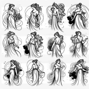 goddess-of-seduction – tattoo design ideas free ai generated – neotraditional-layered-shading – for-back – Gallery: aphrodite-inkby-ai
