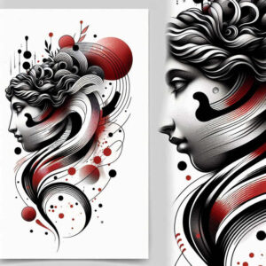 goddess-of-tenderness – tattoo design ideas free ai generated – neotraditional-contoured-forms – for-shoulder – Gallery: aphrodite-inkby-ai