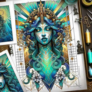 goddess-of-tenderness – tattoo design ideas free ai generated – surrealism-unreal-light – for-lower-arm – Gallery: aphrodite-inkby-ai