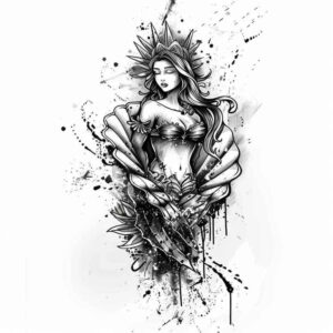 love-goddess – tattoo design ideas free ai generated – neotraditional-refined-lines – for-lower-back – Gallery: aphrodite-inkby-ai