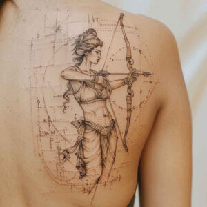 mythological-deity – tattoo design ideas free ai generated – neotraditional-bold-texture – for-sternum – Gallery: aphrodite-inkby-ai