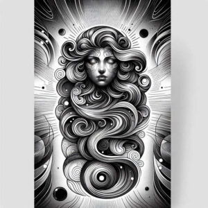 mythological-deity – tattoo design ideas free ai generated – surrealism-blurred-boundaries – for-collarbone – Gallery: aphrodite-inkby-ai