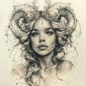 mythological-goddess – tattoo design ideas free ai generated – surrealism-esoteric – for-neck – Gallery: aphrodite-inkby-ai
