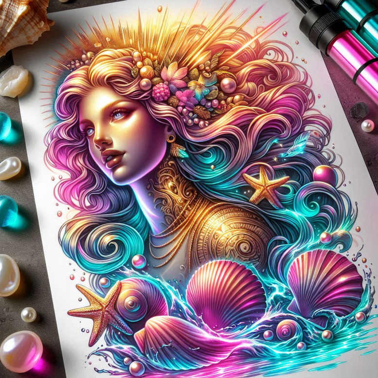 mythological-goddess-of-desire – tattoo design ideas free ai generated – neotraditional-bold-highlights – for-shoulder – Gallery: aphrodite-inkby-ai