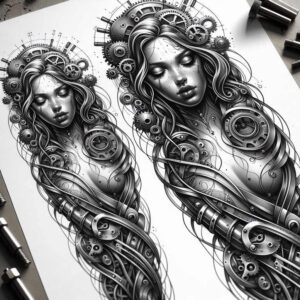 romantic-deity – tattoo design ideas free ai generated – realism-realistic-contrast – for-lower-arm – Gallery: aphrodite-inkby-ai