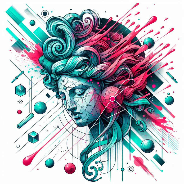 romantic-goddess – tattoo design ideas free ai generated – neotraditional-dynamic-color – for-upper-back – Gallery: aphrodite-inkby-ai