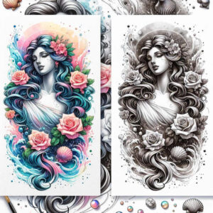 aphrodite tattoo design ideas clean fill affection for scapula