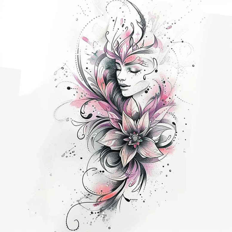 aphrodite tattoo design ideas expressive lines allure for back