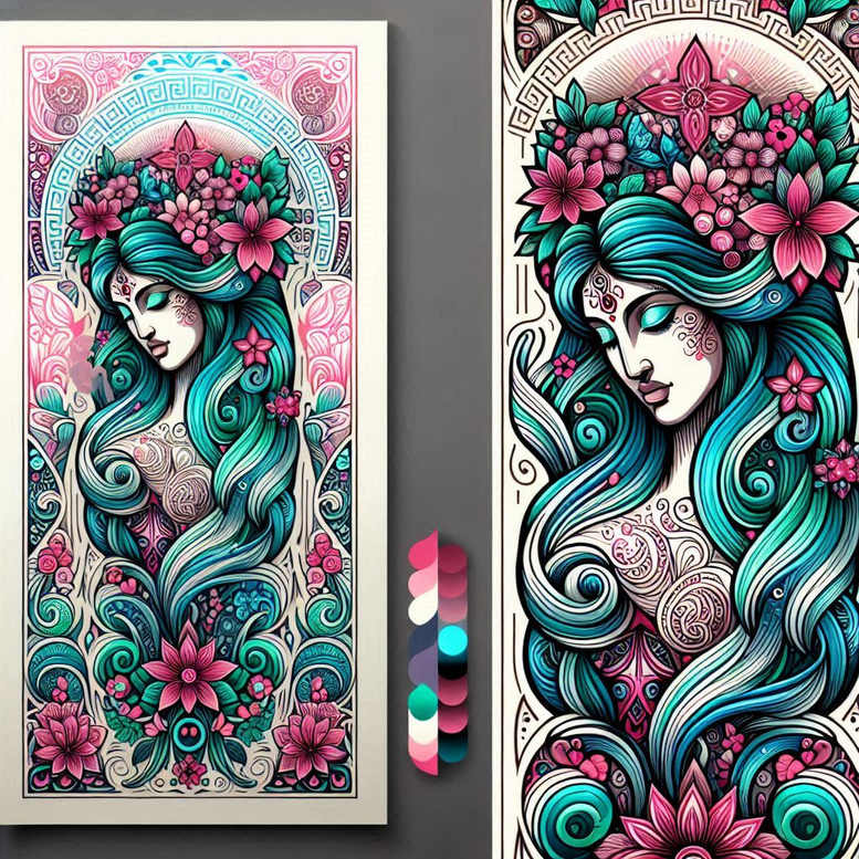 aphrodite tattoo design ideas Realism sharp focus allure for fingers