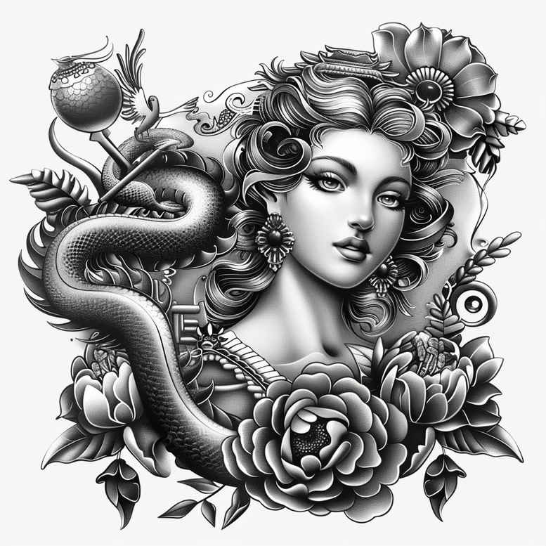 aphrodite tattoo design ideas Realism real shadows charm for stomach
